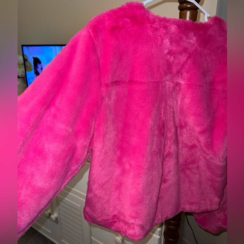 See And Be Seen Pink Faux Fur Jacket - Picture 12 of 15